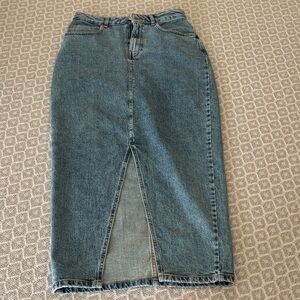 Blue Denim Maxi Skirt